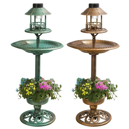 Bird bath feeder with solar - feeder,