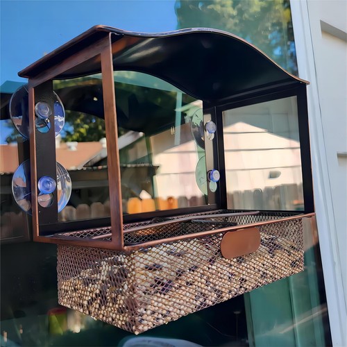 Window bird feeder metal - window,
