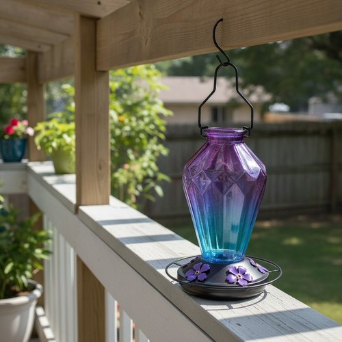 Glass hummingbird feeder for - glass,