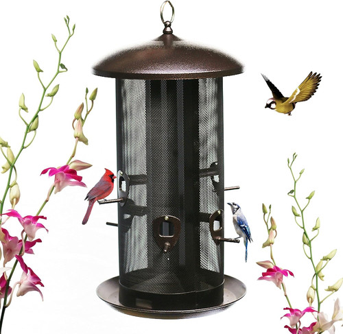 Metal hopper bird feeder two - metal,