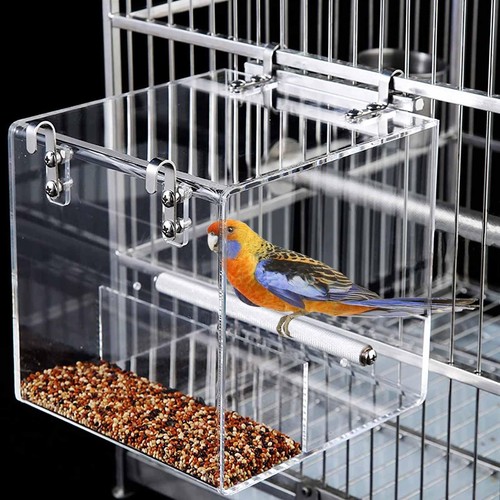 Mess bird feeder for cage - no,