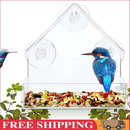 Clear window bird feeder - clear,