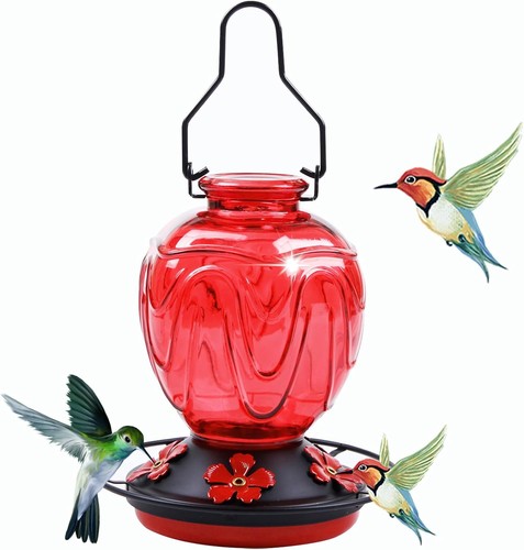 Glass hummingbird feeder - glass, for